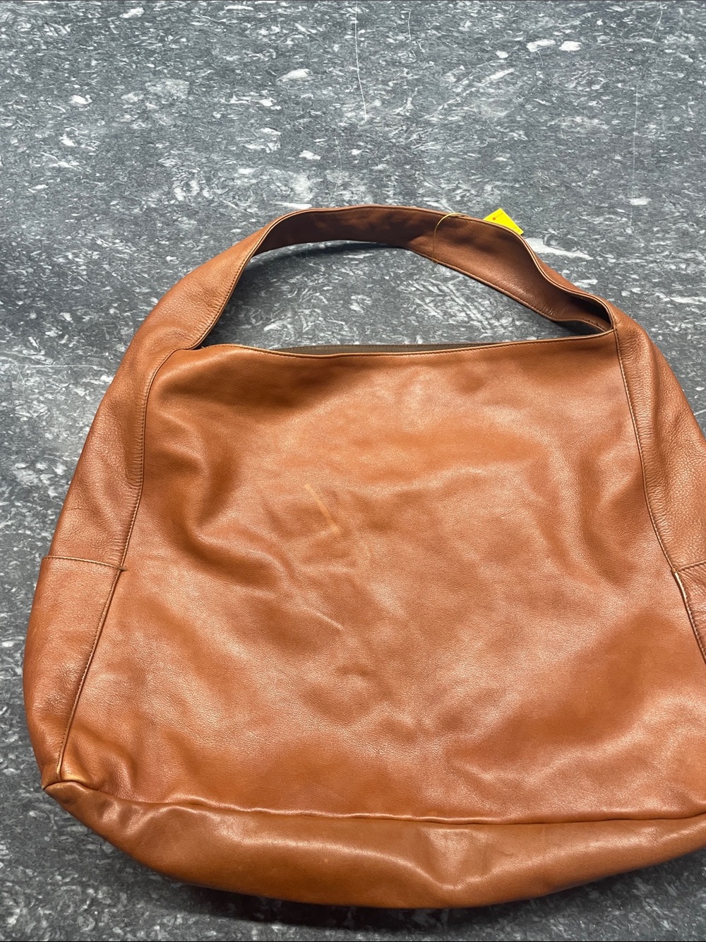 Eileen Fisher Tan Leather Slouchy Shoulder Bag